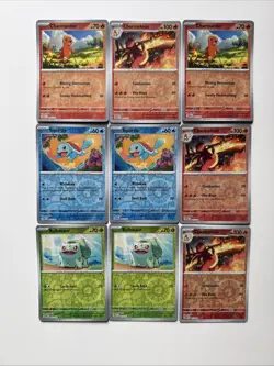 Pokemon TCG Scarlet & Violet 151 Kanto Starter Reverse Holo Lot of 55 Cards - Image 3