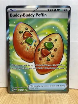 Pokemon Mega Evolution Buddy Buddy Poffin Full Art Ultra Rare Foil Card 164/132 - Image 1