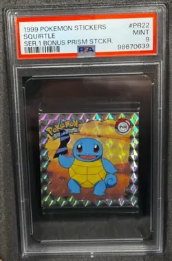 POKEMON CARD SQUIRTLE PRISM 22 ARTBOX STICKER SERIES 1 #22 GRADED PSA 9 MINT - Image 1