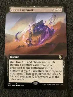 Magic The Gathering MTG - Grave Endeavor (Extended Art) - AFC - Image 1