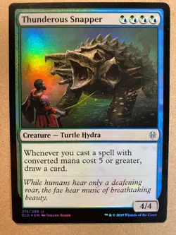 MTG 1x FOIL Thunderous Snapper Throne of Eldraine Magic the Gathering Card x1 NM - Image 1