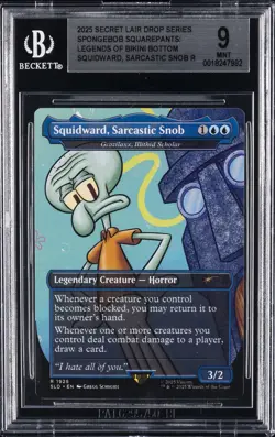 2025 SECRET LAIR DROP SER SPONGEBOB SQUAREPANTS SQUIDWARD, SARCASTIC SNOB BGS 9 - Image 1