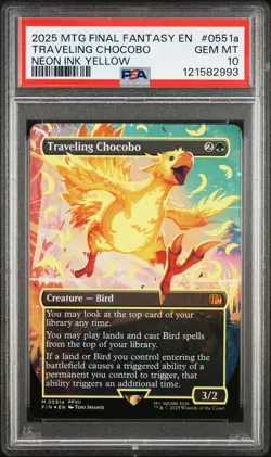 2025 MAGIC: THE GATHERING FINAL FANTASY #0551A TRAVELING CHOCOBO PSA 10 - Image 1