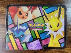 Pokemon Eevee Treasure Chest 2021 Eeveelution Collectible Lunchbox Tin 5 Packs - Image 3