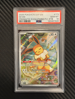 2025 POKEMON PRISMATIC EVOLUTIONS POKEMON CENTER ETB PROMO SVP #173 EEVEE PSA 10 - Image 1