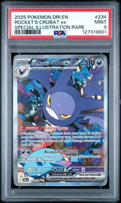 PSA 9 2025 POKEMON DRI EN-DESTINED RIVALS Team Rocket’s Crobat EX #234 - Image 1