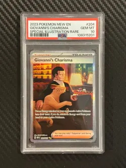 2023 POKEMON MEW EN-151 SPECIAL ILLUSTRATION RARE GIOVANNI'S CHARISMA PSA 10 - Image 1