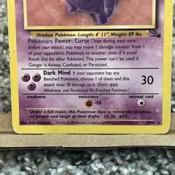 Pokemon TCG Gengar 20/62 Fossil non-holo HP - Image 4