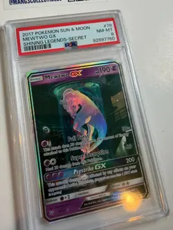 2017 Pokemon Sun & Moon Shining Legends Mewtwo GX Secret PSA 8 - Image 2