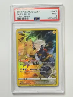 2022 Pokemon SWSH Lost Origin #TG05 FA/ PIKACHU PSA 9 ** AT6590 - Image 1