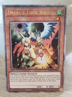 Yu-Gi-Oh! Droll & Lock Bird RA02-EN006 Quarter Century Secret Rare NM - Image 2
