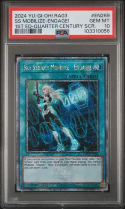 2024 YU-GI-OH! RA03 1ST EDITION QC SR SKY STRIKER MOBILIZE - ENGAGE! PSA 10 - Image 1