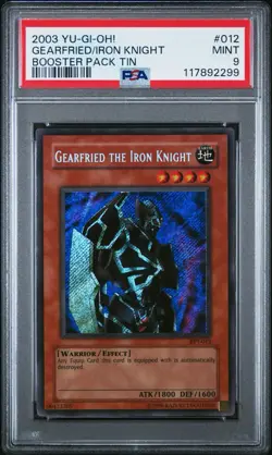 2003 Yu-Gi-Oh! Gearfried The Iron Knight BPT Limited Edition Secret Rare PSA 9 - Image 1