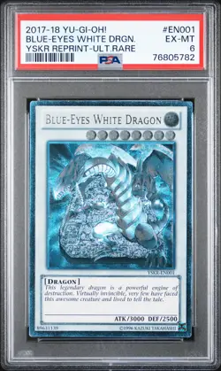 2017-2018 YU-GI-OH! ULTIMATE RARE #EN001 BLUE-EYES WHITE DRAGON PSA 6 - Image 1