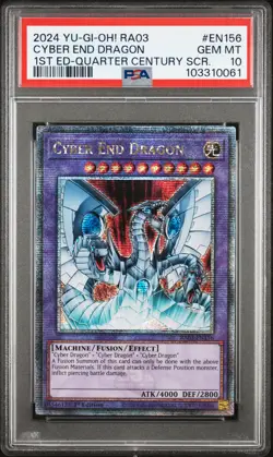 2024 YU-GI-OH! RA03-QUARTER CENTURY BONANZA #EN156 CYBER END DRAGON PSA 10 - Image 1