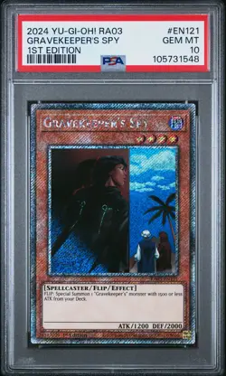 2024 YU-GI-OH! RA03-QUARTER CENTURY BONANZA 1ST ED GRAVEKEEPER'S SPY PSA 10 - Image 1