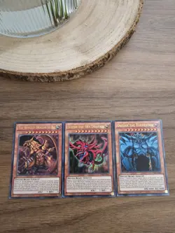 YU-GI-OH SET OF 3 LDK2 EGYPTIAN GOD CARDS INCLUDES SLIFER RA AND OBELISK MINT - Image 1