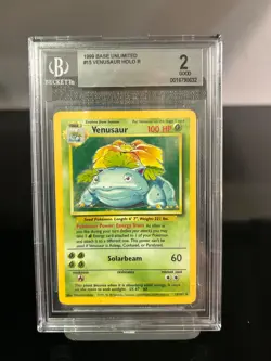 Venusaur 15/102 Base Set Pokemon Card - 1999 - Graded BGS 2 - Image 1