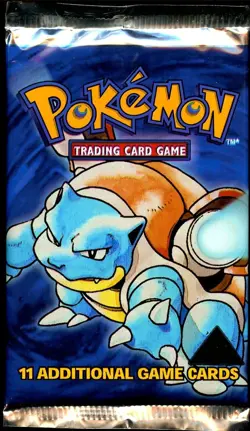 BASE SET (Blastoise Art) SEALED Booster Pack BLACK TRIANGLE ERROR Pokemon Cards - Image 2