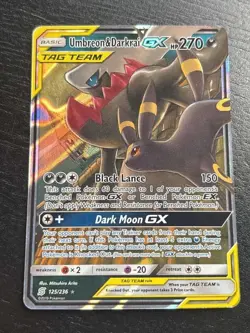 Pokemon TCG Umbreon & Darkrai GX Holo Card 125/236 Sm-Unified Minds Tag Team - Image 2