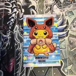 Pikachu Eevee Poncho Card Database Attacks 2 Cracked Ice Holo Pokemon - Image 1
