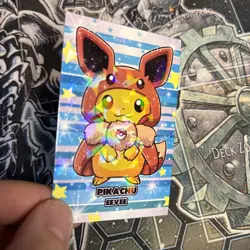 Pikachu Eevee Poncho Card Database Attacks 2 Cracked Ice Holo Pokemon - Image 2