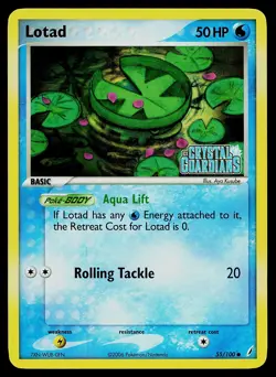 Pokemon Card - Lotad Crystal Guardians 55/100 Reverse Holo Stamped - Image 1