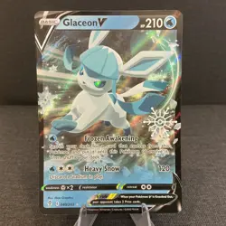 Glaceon V 040/203 Snowflake Stamped Holiday Calendar Promo Pokemon Card - Image 1