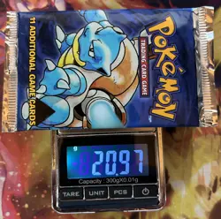 BASE SET (Blastoise Art) SEALED Booster Pack BLACK TRIANGLE ERROR Pokemon Cards - Image 2