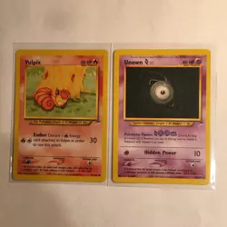 Vintage Pokemon Card lot of 2 Neo Destiny Vulpix Unown 2000 NM - Image 1