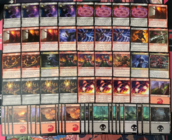MTG - 60 CARD BLACK MAGE WIZARD BURN DECK - KUJA GENOME SORCERER, CARNAGE CHAOS - Image 1