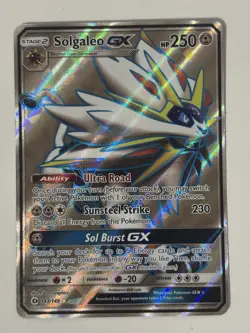 Solgaleo GX 143/149 Sun & Moon Base Full Art Ultra Rare Holo Pokemon Card NM - Image 1