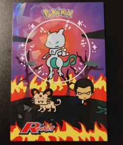 Rocket Team Card Database SHINY MEWTWO Giovanni Persian Pokemon Card Holo - Image 1