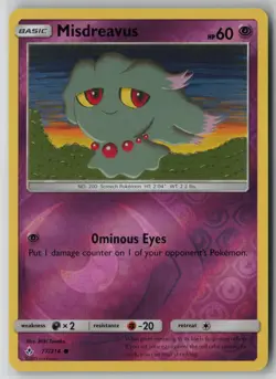Misdreavus 77/214 Pokemon TCG Card Unbroken Bonds Reverse Holo (Near Mint) NM 1 - Image 1