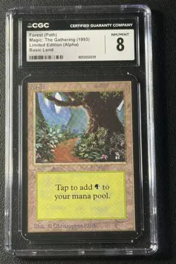 FOREST PATH CGC 8 1993 MAGIC: THE GATHERING MTG LIMITED EDITION ALPHA BASIC LAND - Image 1