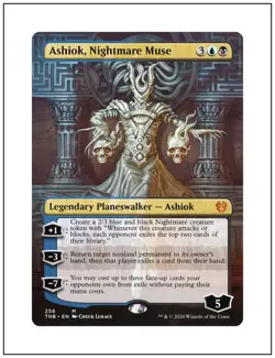 1x Ashiok, Nightmare Muse, Borderless Art, Magic the Gathering, MTG NM - Image 1