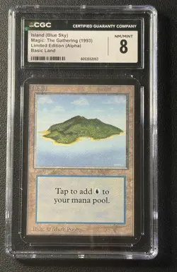 ISLAND BLUE SKY CGC 8 1993 MAGIC: THE GATHERING MTG LIMITED EDITION ALPHA BASIC - Image 1