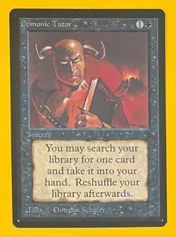 MTG DEMONIC TUTOR Beta (OldManMTG 012-205) - Image 1