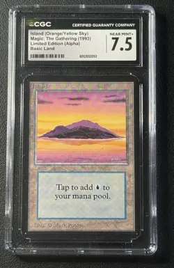 ISLAND ORANGE YELLOW SKY CGC 7.5 1993 MAGIC: THE GATHERING ALPHA MTG LIMITED - Image 1