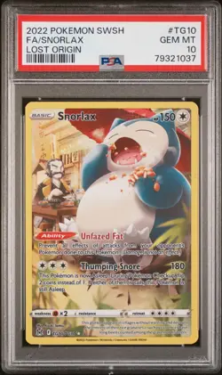 PSA 10 2022 POKEMON SWORD & SHIELD LOST ORIGIN #TG10 FULL ART/SNORLAX - Image 1