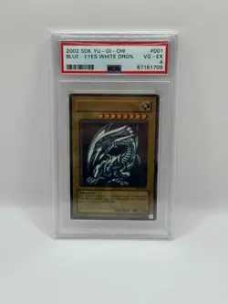 2002 Yu-Gi-Oh! SDK #001 Blue Eyes White Dragon Unlimited PSA 4 VG-EX - Image 1