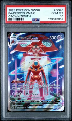 2023 POKEMON SWORD & SHIELD CROWN ZENITH #GG45 FULL ART/DEOXYS VMAX PSA 10 - Image 1