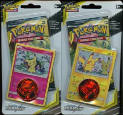 2x Sealed TEAM UP Blister Packs (Pikachu SM162 + Mimikyu SM163) Pokemon Cards - Image 2