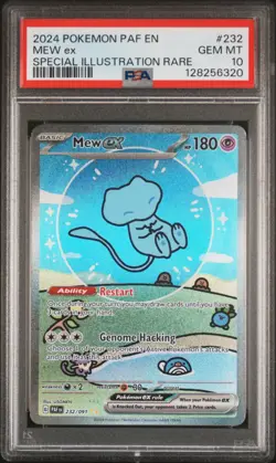 2024 POKEMON PAF EN-PALDEAN FATES SPECIAL ILLUSTRATION RARE #232 MEW EX PSA 10 - Image 1