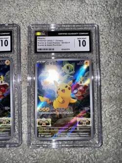 LOT OF 3 CGC 10s - Pikachu Pokemon(2022) T. Chinese - 001/SV-P - S&V Pre-Order - Image 4