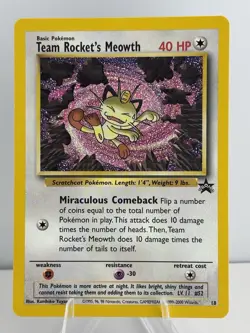 Team Rocket's Meowth 18/53 Wotc Black Star Promo Regular Pokemon NM - Image 1