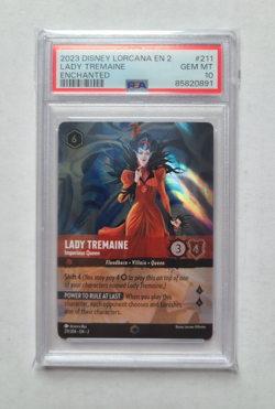 Lorcana TCG Lady Tremaine Imperious Queen PSA 10 GEM MINT Enchanted Card #211 - Image 1
