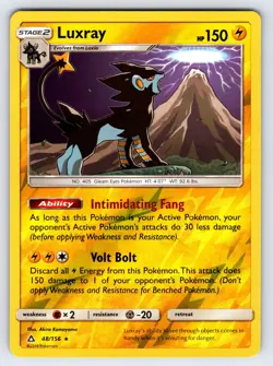 Luxray 48/156 2018 S&M Ultra Prism Pokemon Card Reverse Holo Rare - Nm/Vlp - Image 1