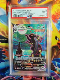 Pokemon Umbreon VMax Full Art Secret Evolving Skies #215 Graded Card PSA 9 - Image 1