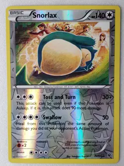 REVERSE HOLO Snorlax 77/124 LP/VLP XY Fates Collide Pokemon Card Tomokazu Komiya - Image 1